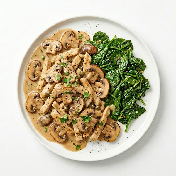 Keto Chicken Marsala with Mushrooms and Spinach